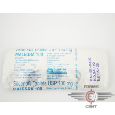 Malegra (sildenafil 100mg/tab Цена за 10 таб) - Apteka (Original)